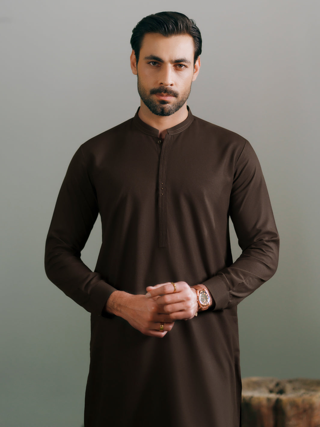 Blended Olive Green Shalwar Kameez - Almirah