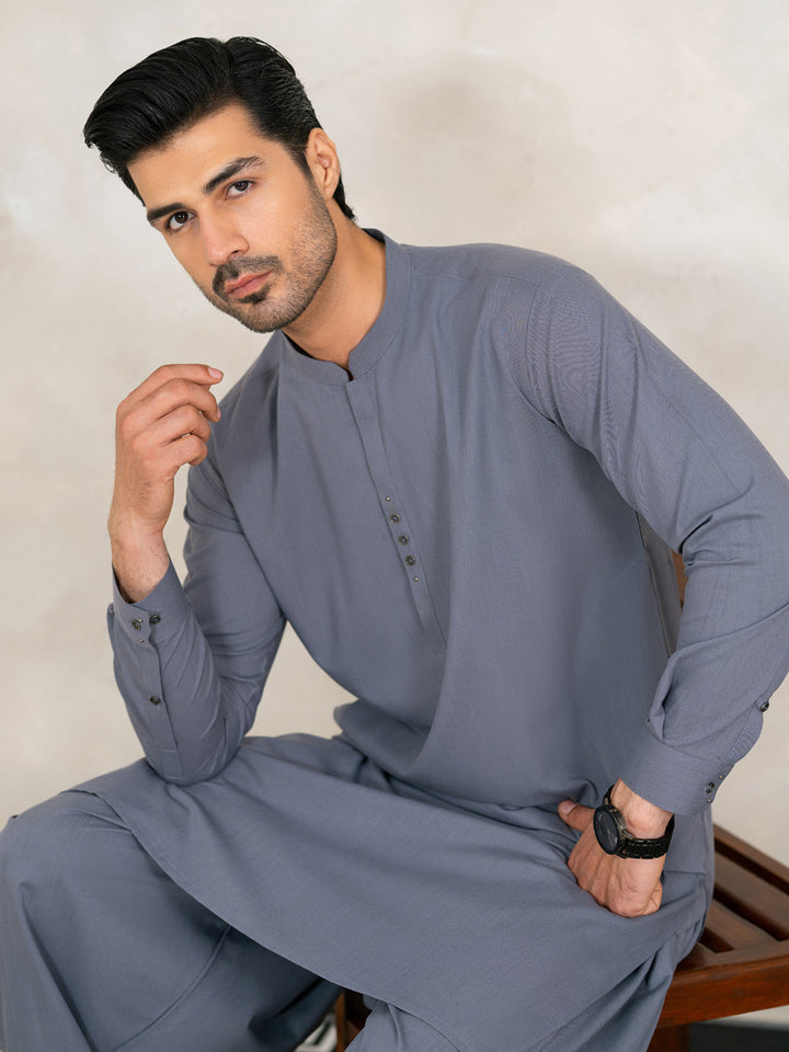 Blended Grey Shalwar Kameez - Almirah