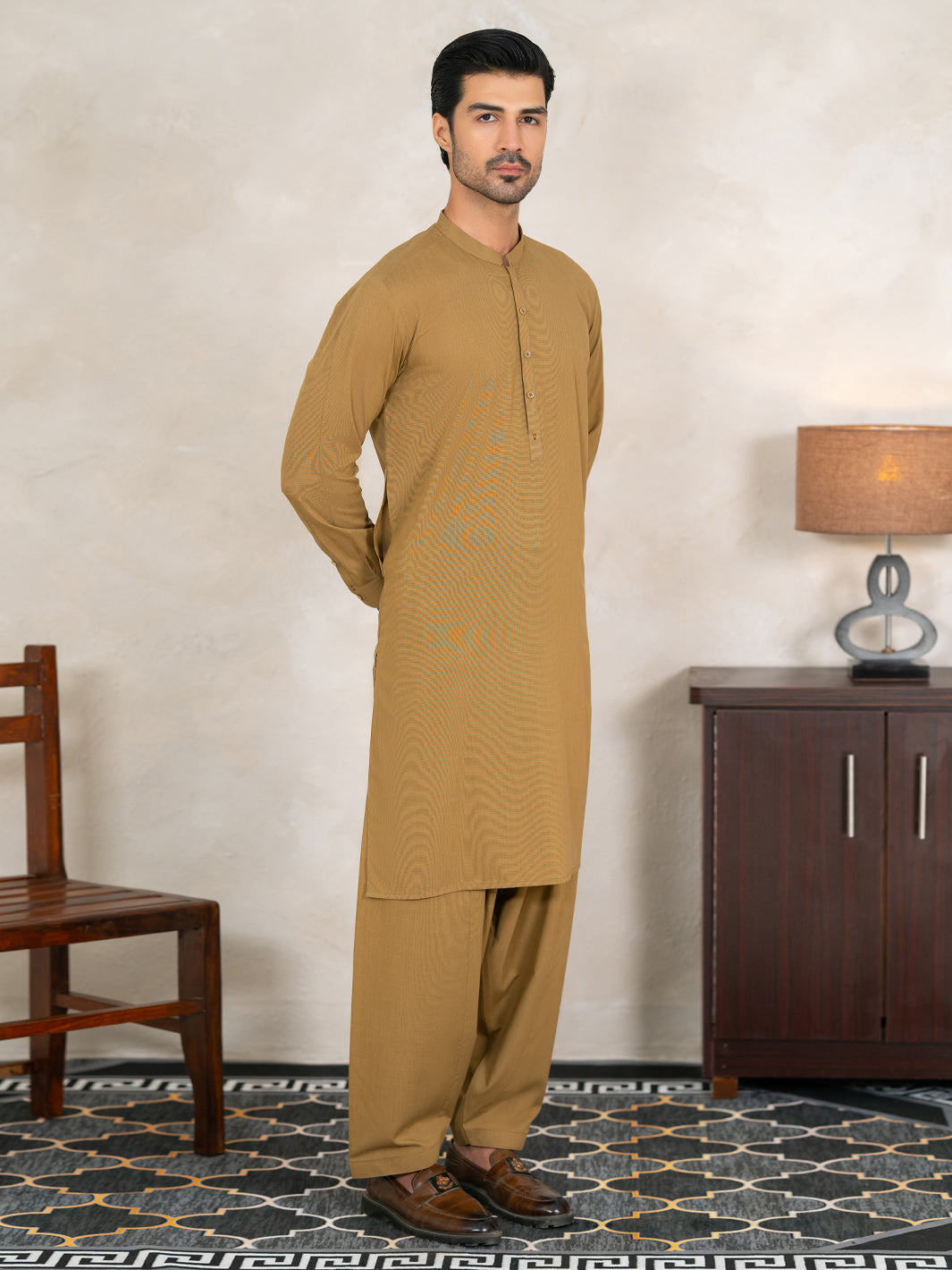 Blended Green Shalwar Kameez - Almirah