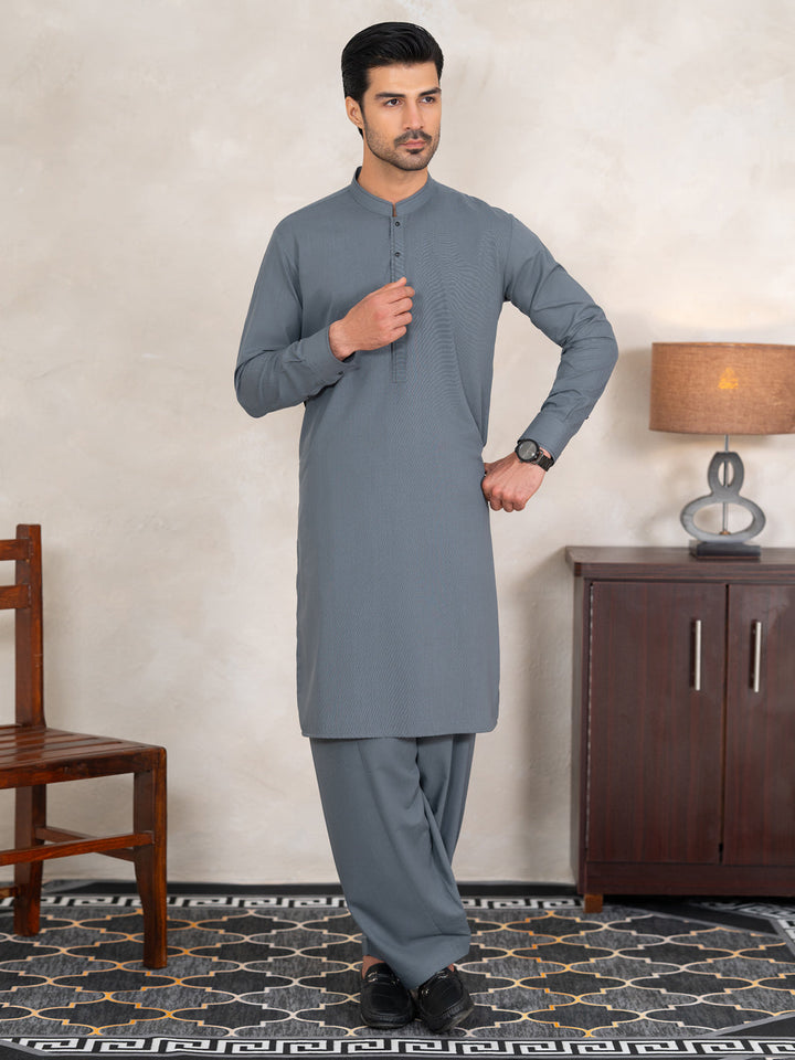 Blended Bluish Grey Shalwar Kameez - Almirah