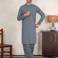 Blended Bluish Grey Shalwar Kameez - Almirah
