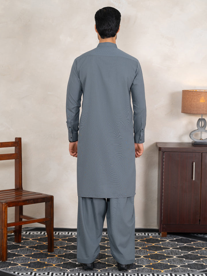 Blended Bluish Grey Shalwar Kameez - Almirah