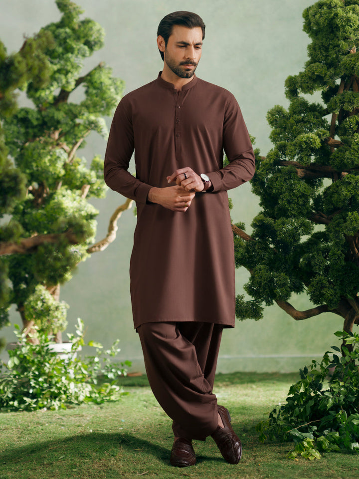 Blended Brown Shalwar Kameez - Almirah