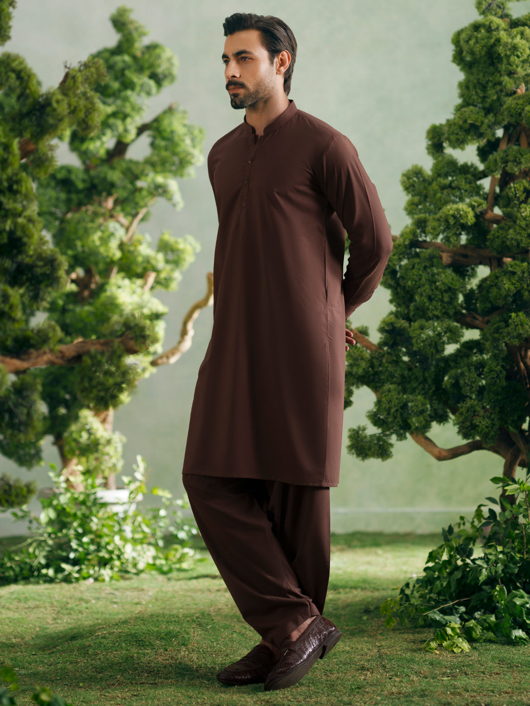 Blended Brown Shalwar Kameez - Almirah