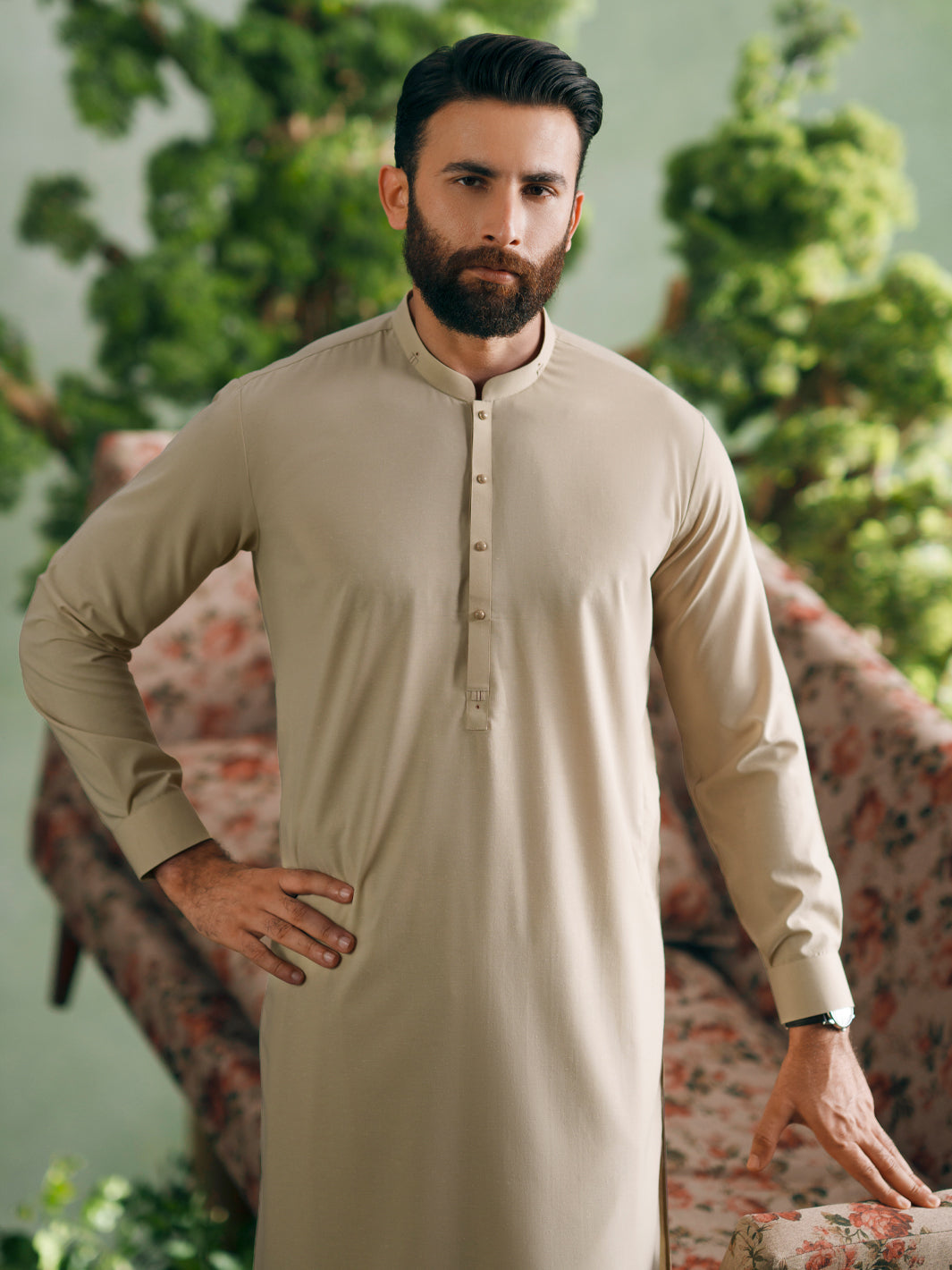 Blended Beige Shalwar Kameez - Almirah