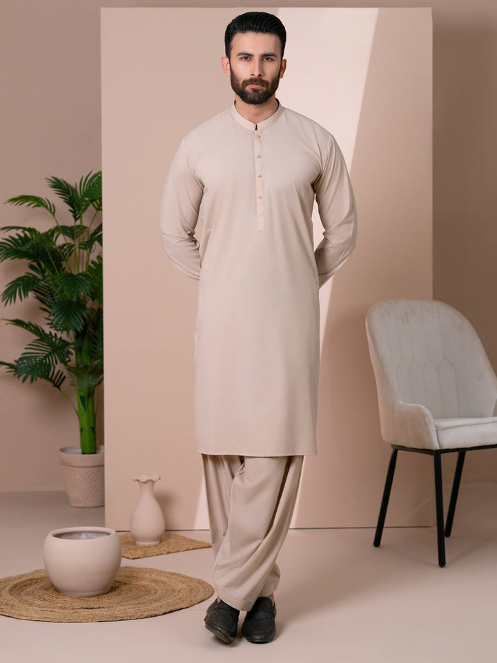Blended Beige Shalwar Kameez - Almirah