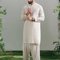 Blended White Shalwar Kameez - Almirah