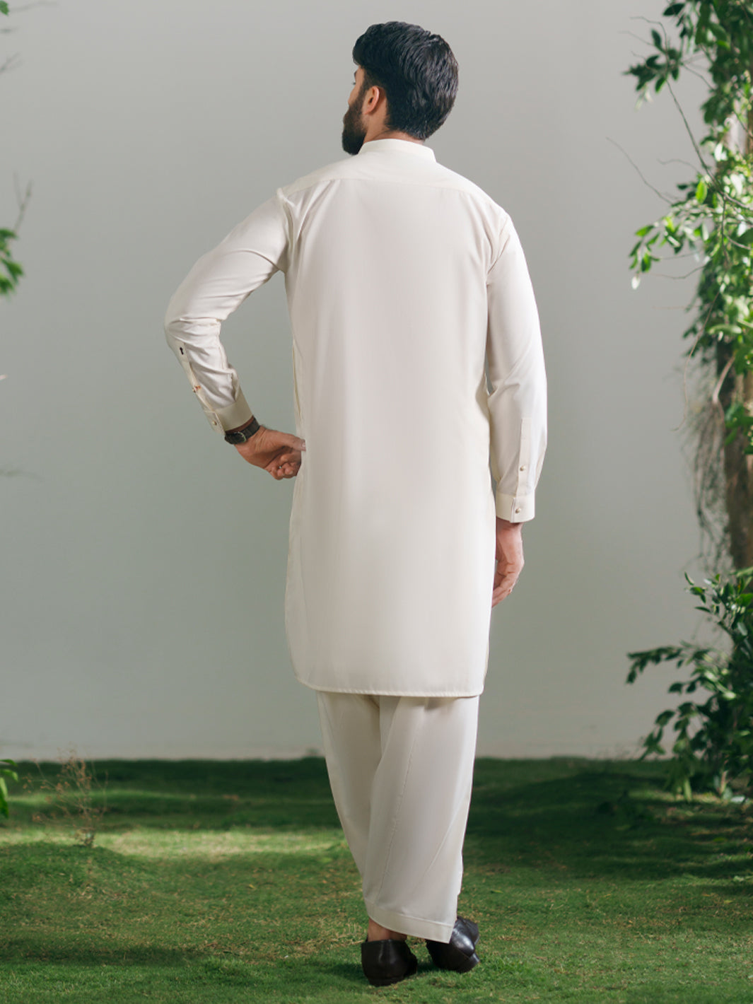 Blended White Shalwar Kameez - Almirah