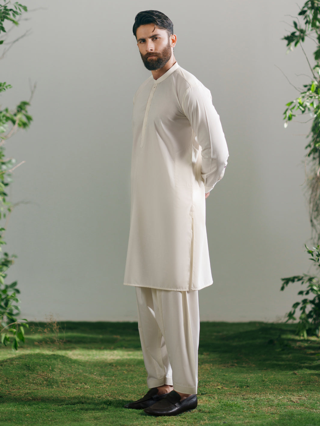 Blended White Shalwar Kameez - Almirah