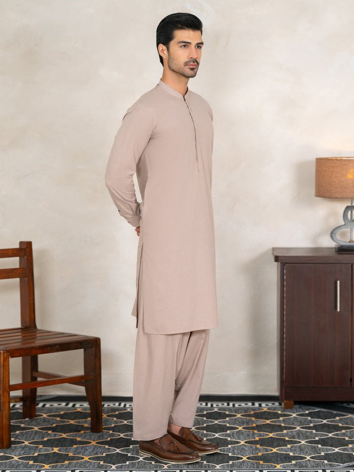 Blended Beige Shalwar Kameez - Almirah