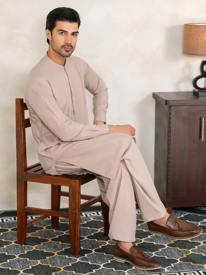 Blended Beige Shalwar Kameez - Almirah