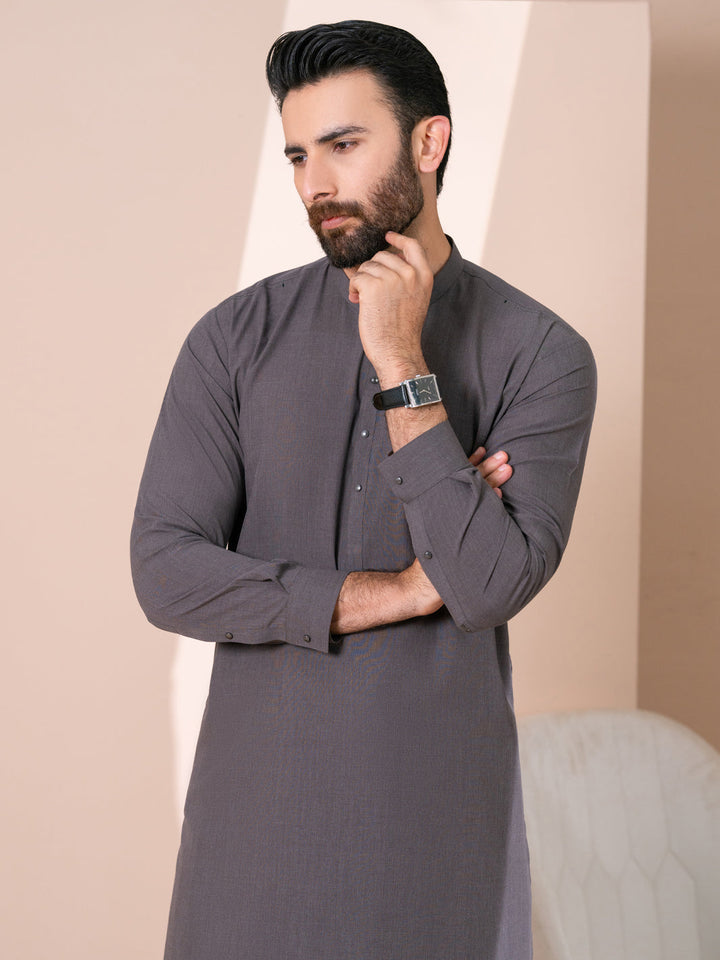 Blended Dark Olive Shalwar Kameez - Almirah