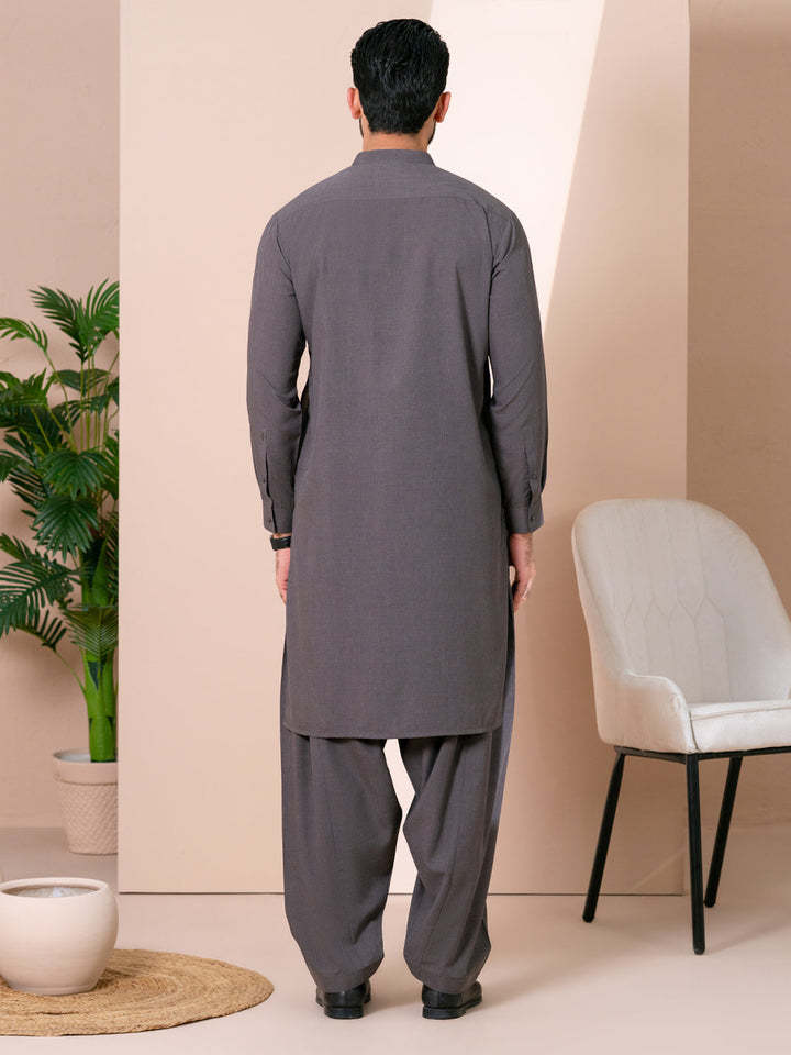 Blended Dark Olive Shalwar Kameez - Almirah