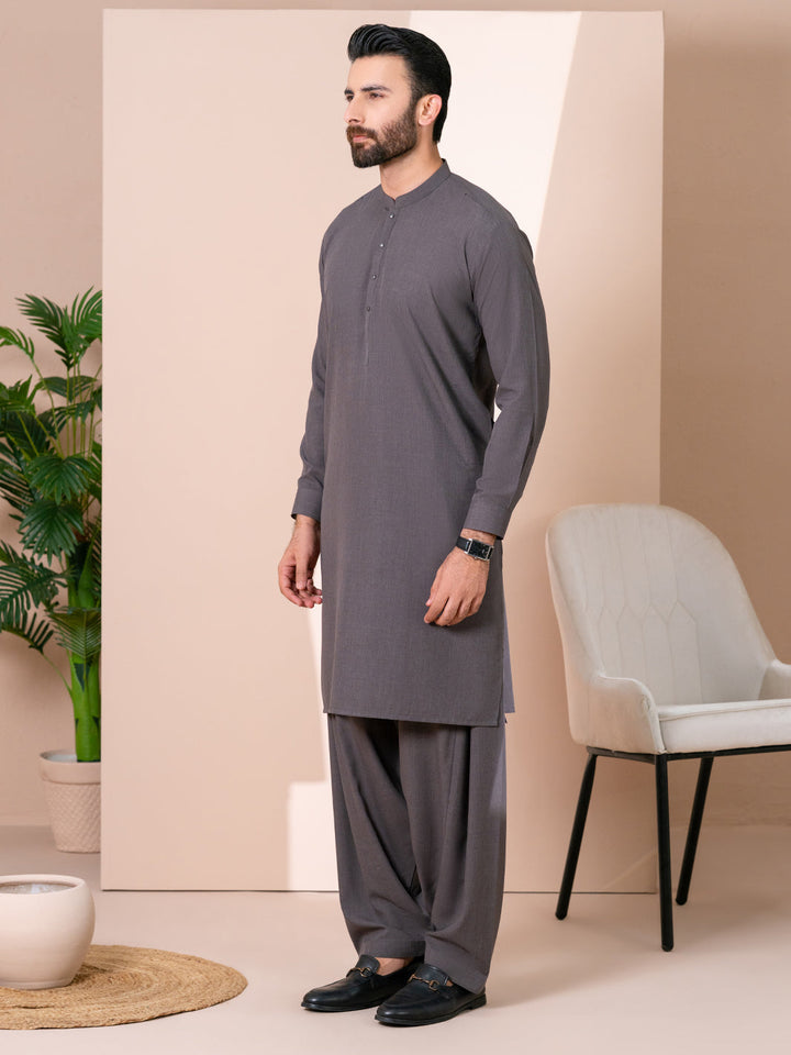 Blended Dark Olive Shalwar Kameez - Almirah