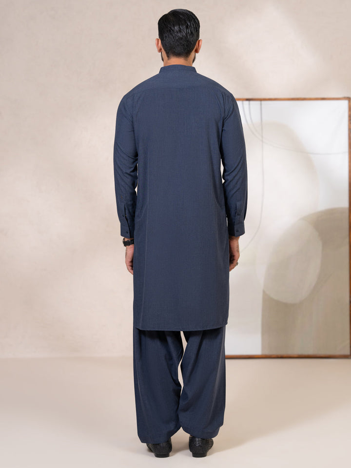 Blended Blue Shalwar Kameez - Almirah