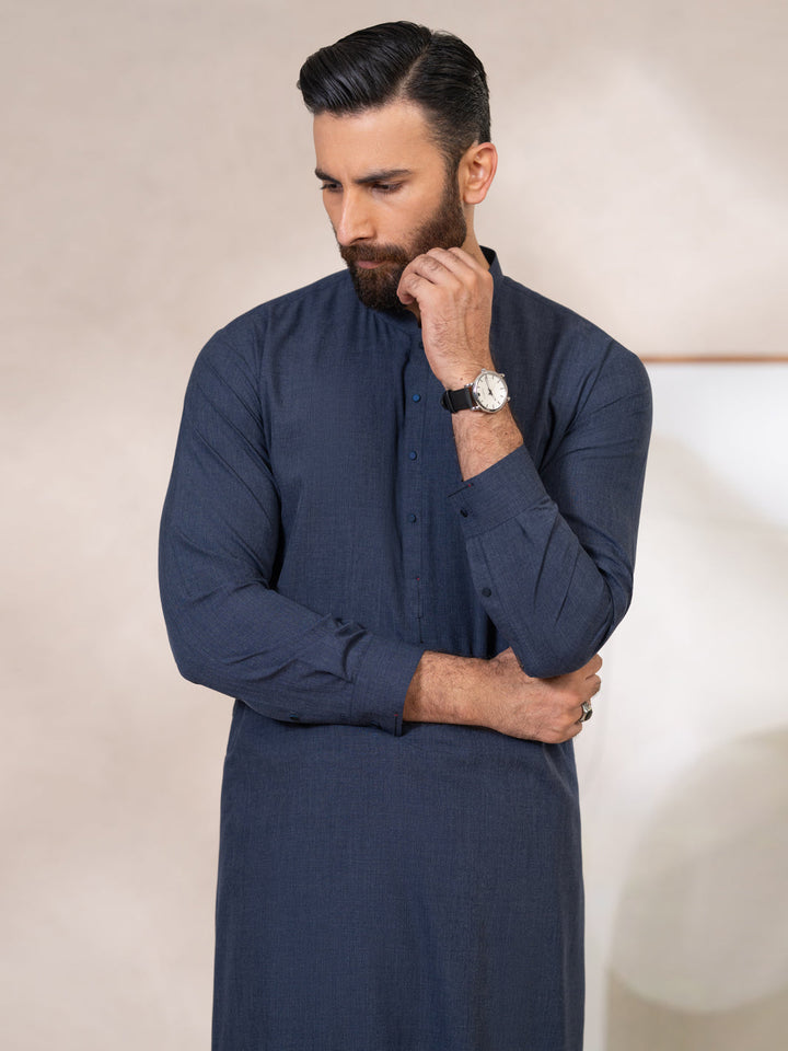 Blended Blue Shalwar Kameez - Almirah