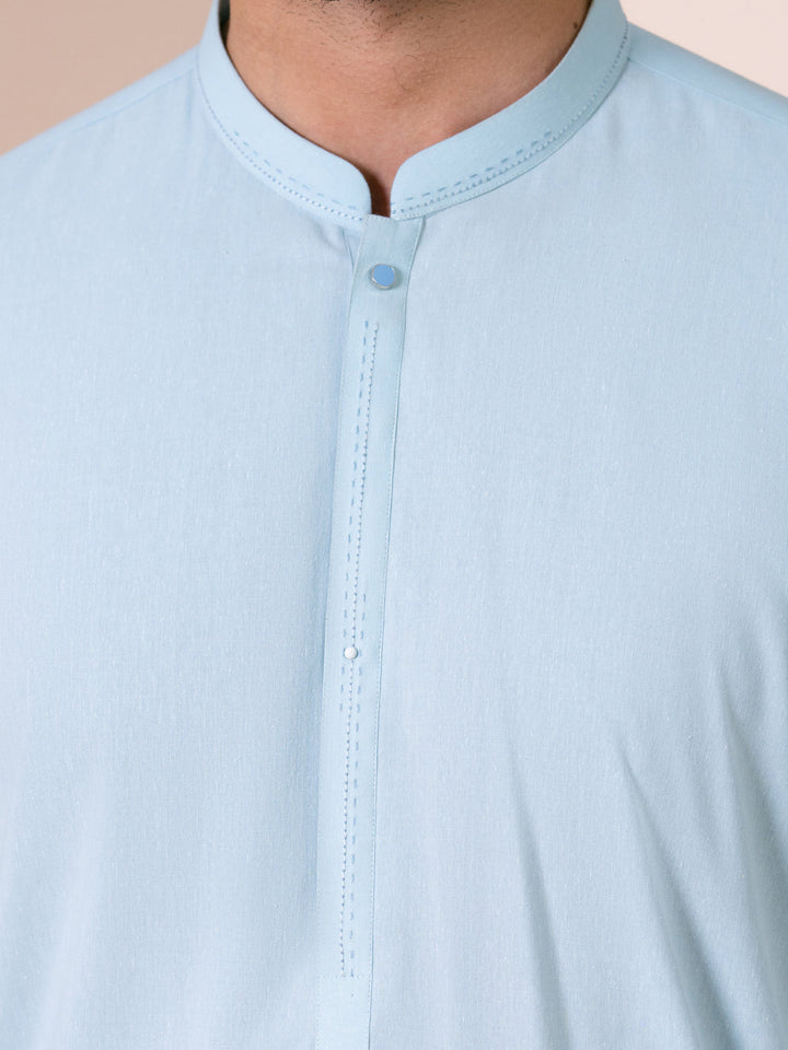 Blended Light Blue Shalwar Kameez - Almirah
