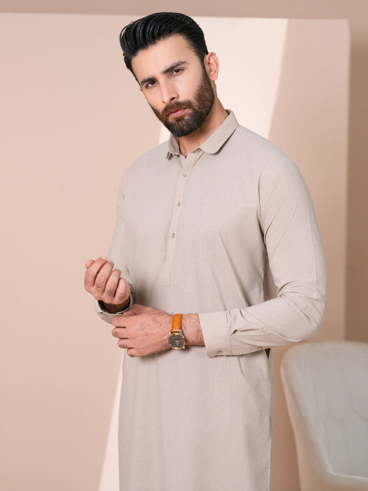 Blended Fawn Shalwar Kameez - Almirah