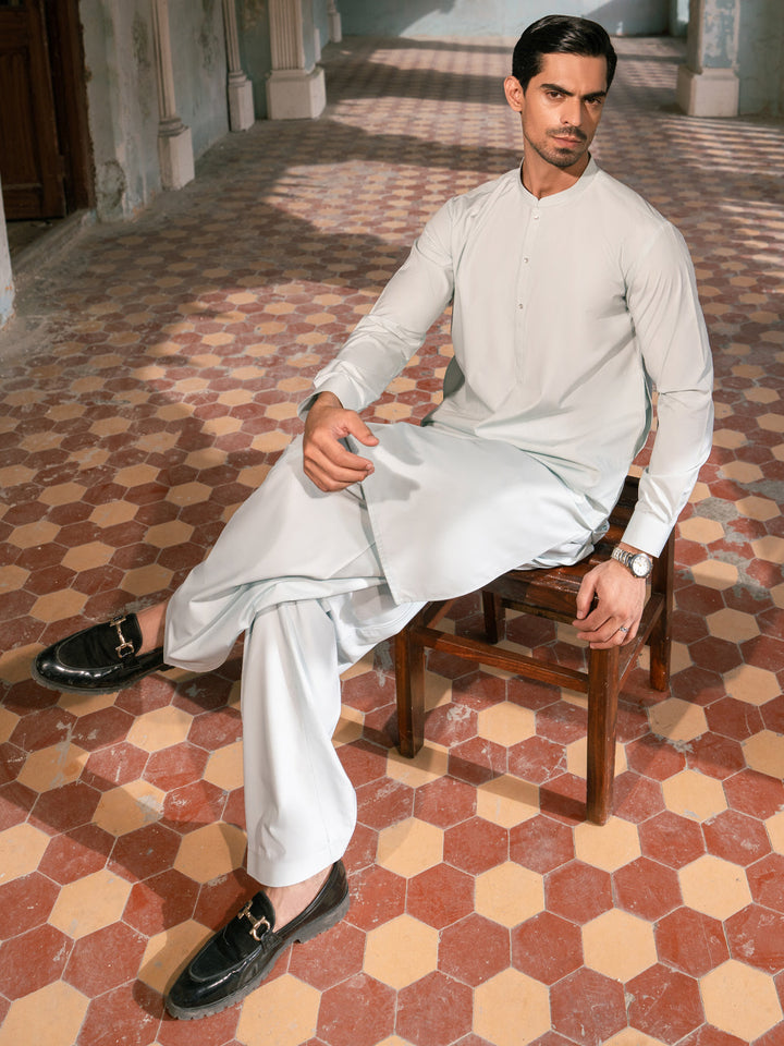 Blended Sky Blue Shalwar Kameez - Almirah