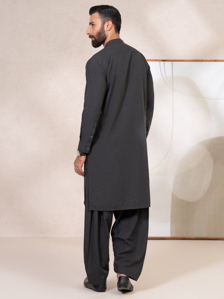 Blended Charcoal Grey Shalwar Kameez - Almirah