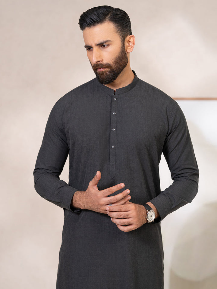Blended Charcoal Grey Shalwar Kameez - Almirah