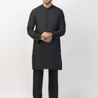 Blended Black Kurta Trouser- Almirah
