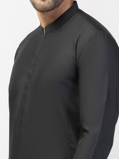 Blended Black Kurta Trouser- Almirah