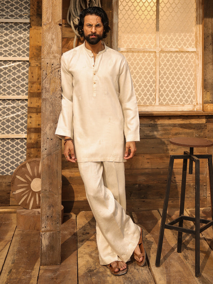 Cotton Off White Kurta Trouser - Almirah