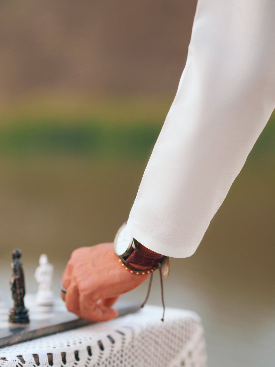 Blended White Kurta Trouser - Almirah