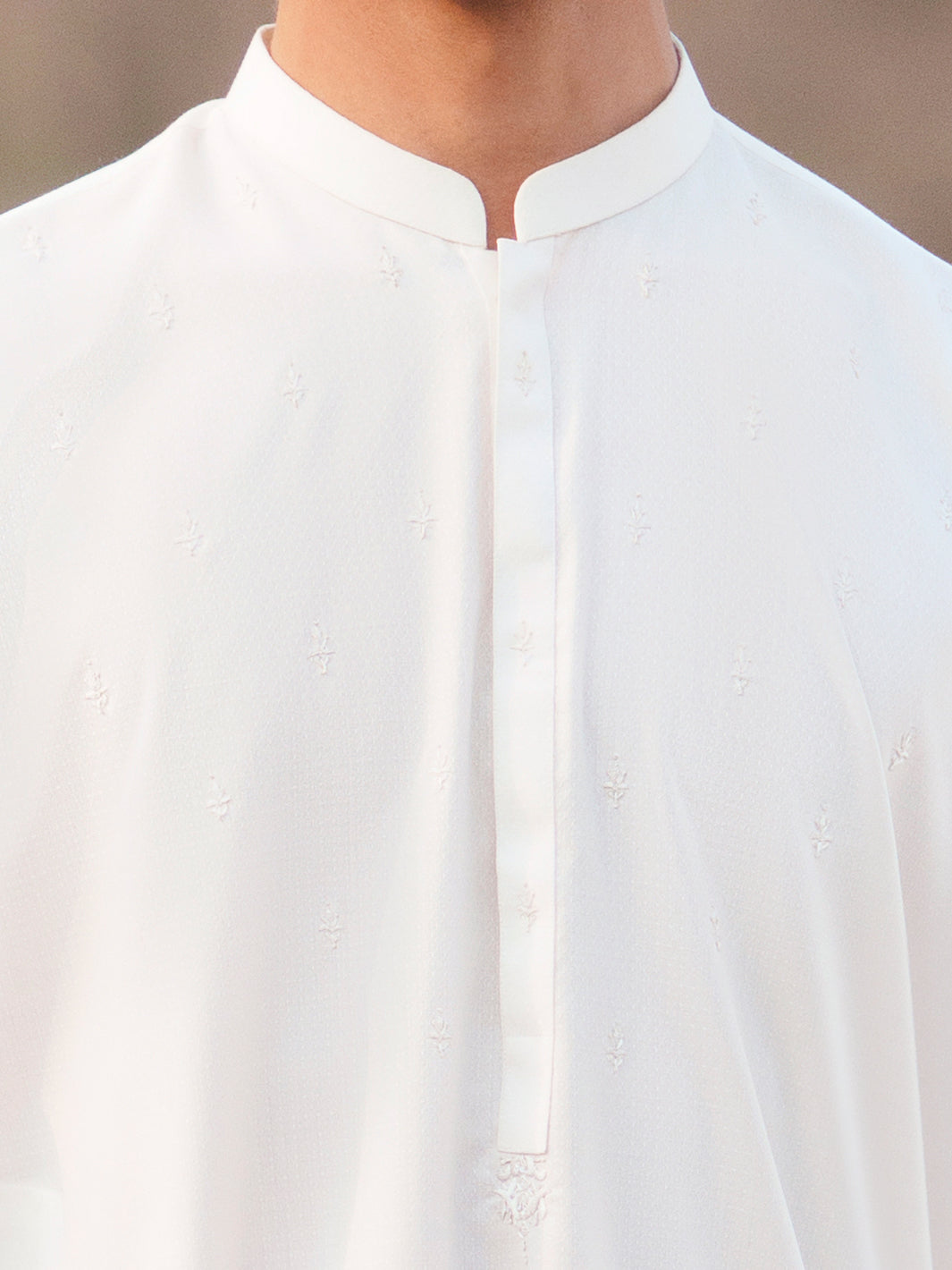 Blended White Kurta Trouser - Almirah