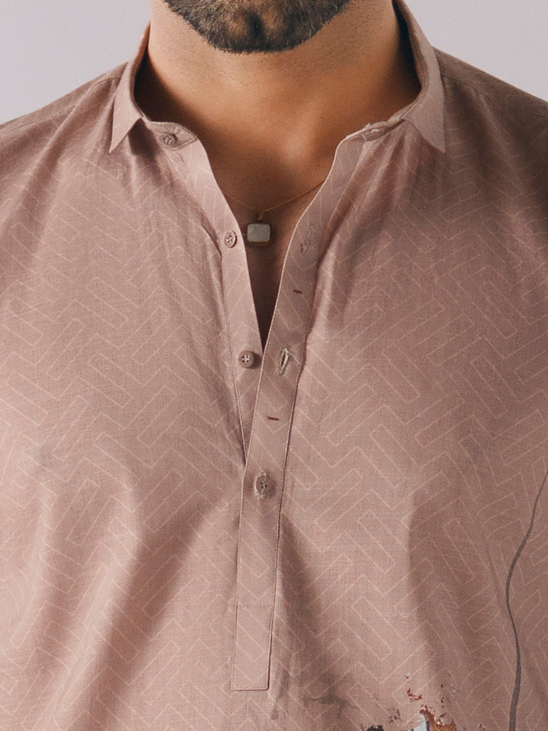 Cotton Beige Kurta Trouser - Almirah