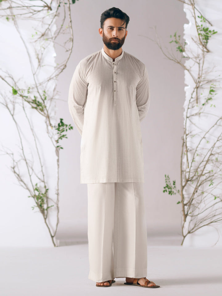 Cotton White Kurta Trouser - Almirah