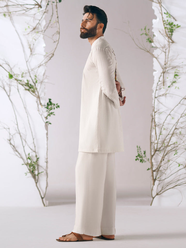 Cotton White Kurta Trouser - Almirah