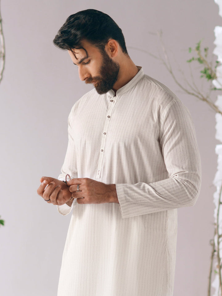 Cotton White Kurta Trouser - Almirah