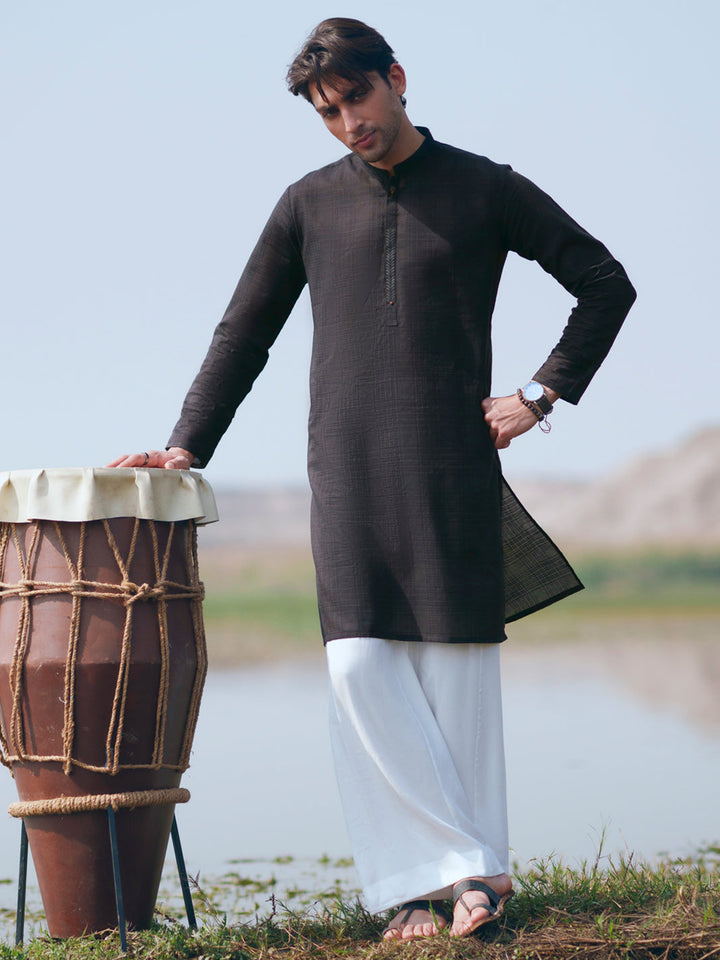 Cotton Black Kurta Trouser - Almirah