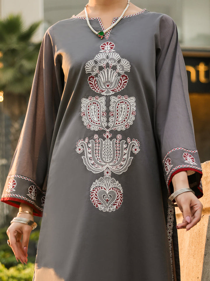 Lawn Grey Trouser - J. Junaid Jamshed