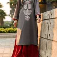 Lawn Grey Kurti - J. Junaid Jamshed