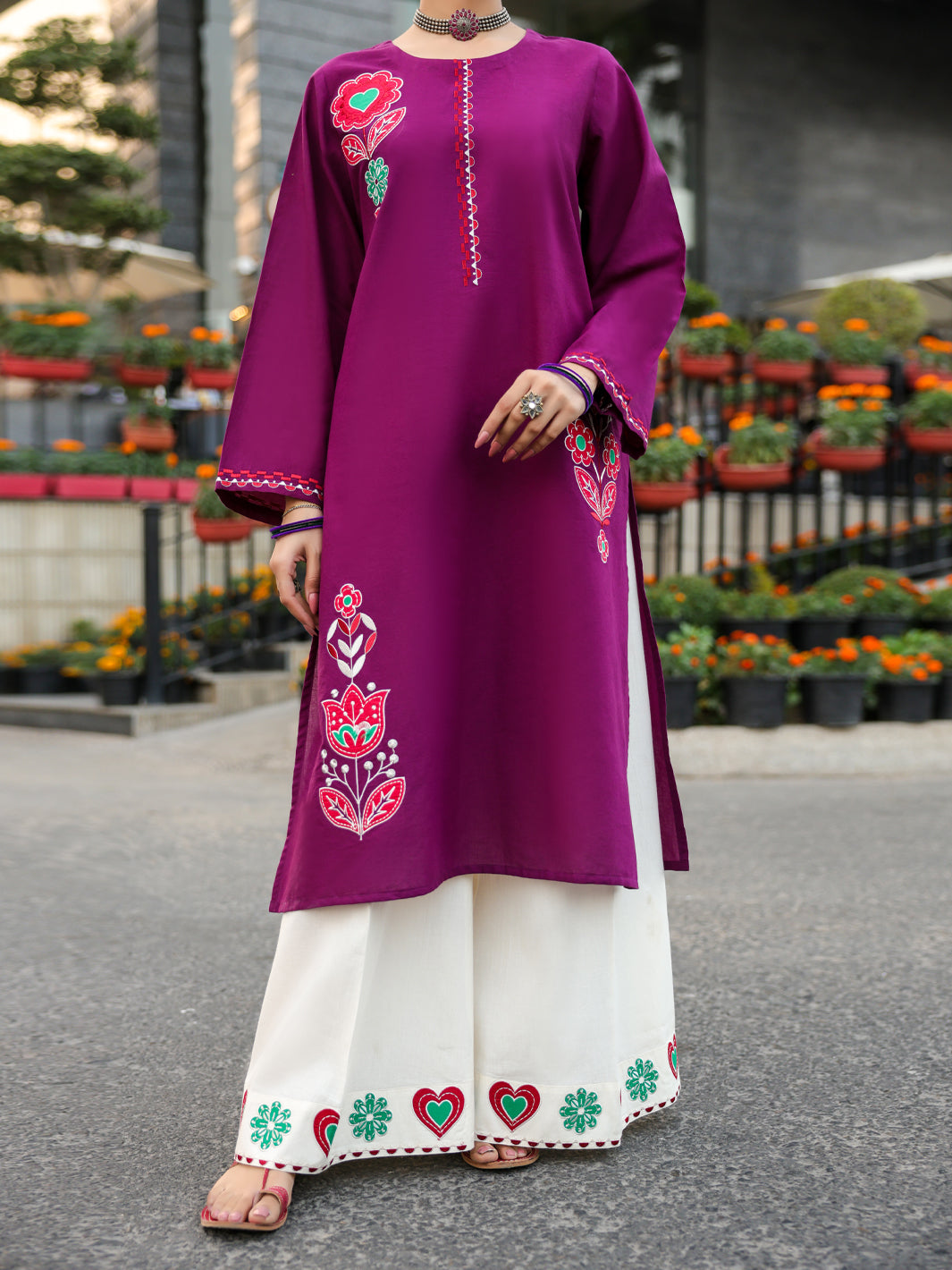 Lawn Purple Kurti - J. Junaid Jamshed