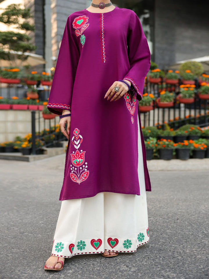 Lawn Purple Kurti - J. Junaid Jamshed