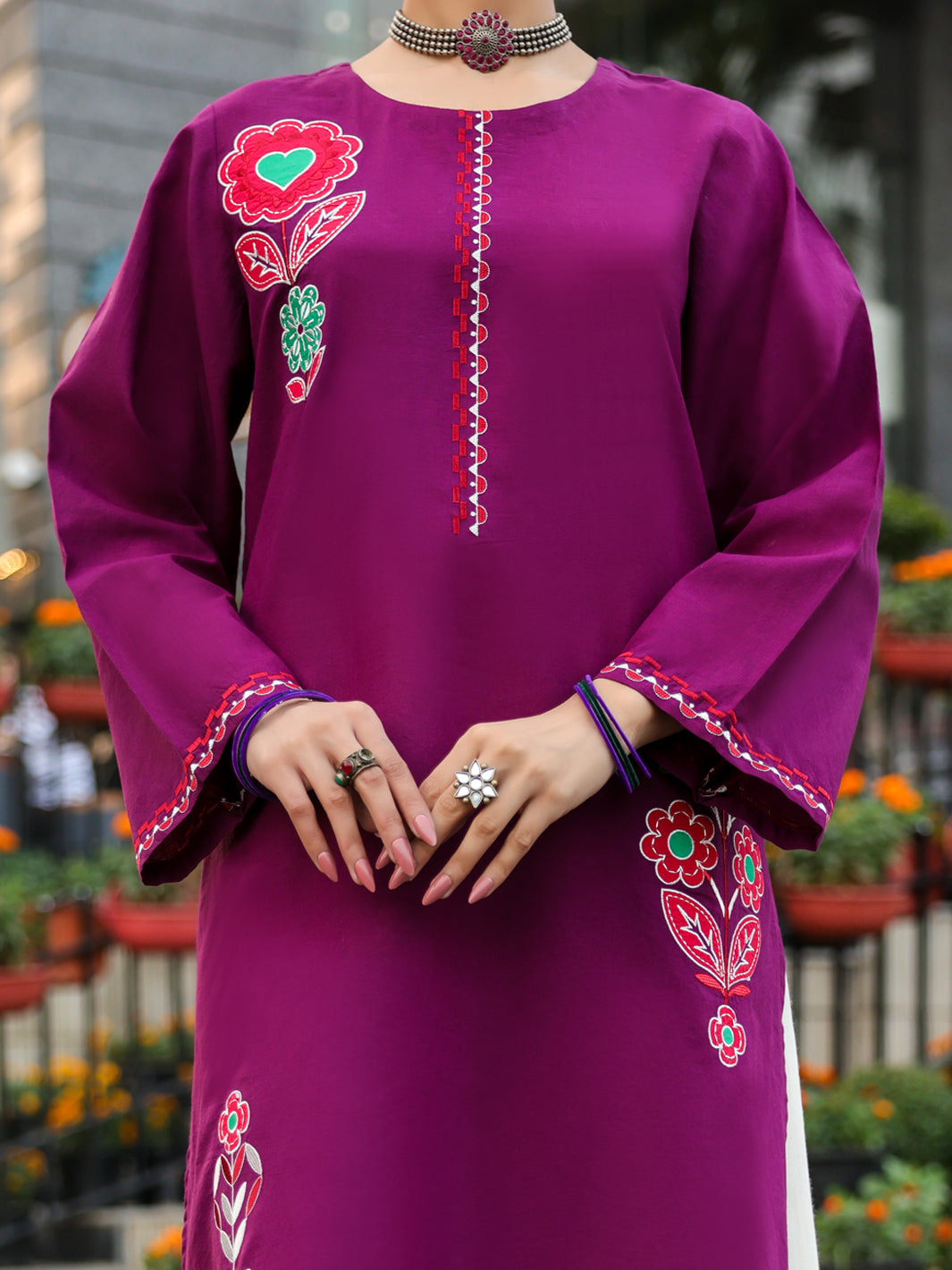 Lawn Purple Kurti - J. Junaid Jamshed