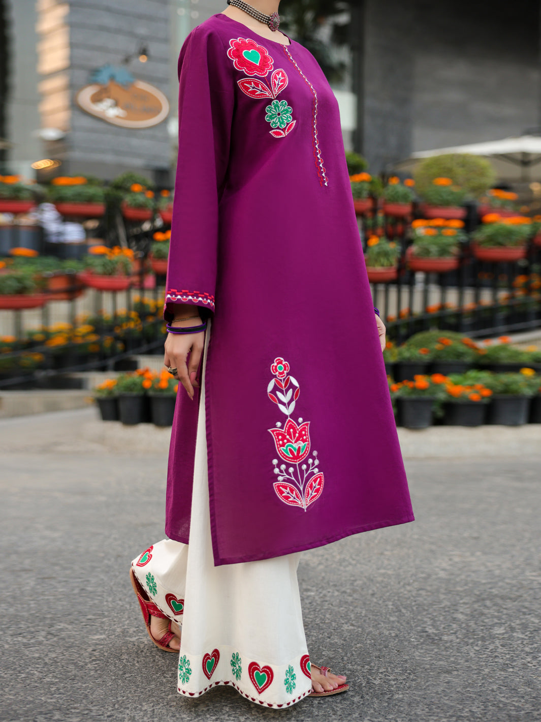 Lawn Purple Kurti - J. Junaid Jamshed