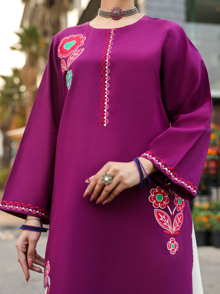 Lawn Purple Kurti - J. Junaid Jamshed