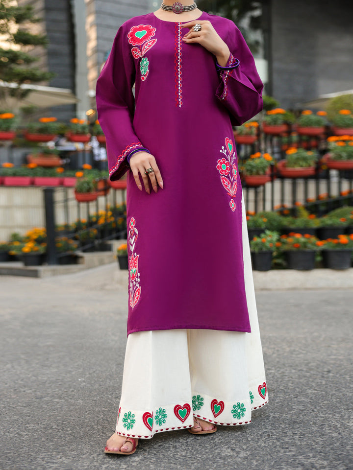 Lawn Purple Kurti - J. Junaid Jamshed