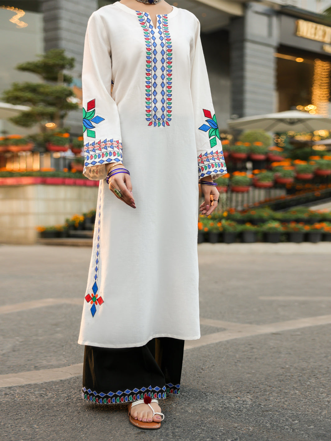 Lawn White Trouser - J. Junaid Jamshed