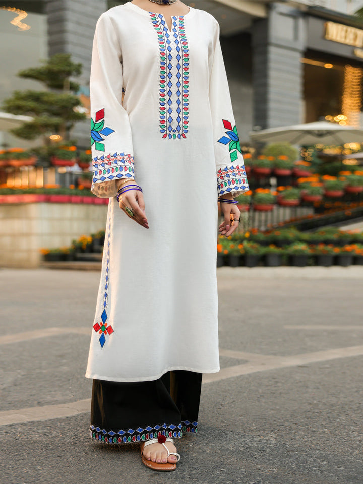 Lawn White Trouser - J. Junaid Jamshed