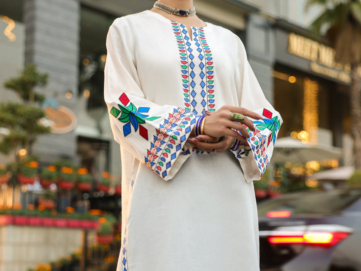 Lawn White Trouser - J. Junaid Jamshed