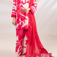 Poly Lawn Pink Stitched Suit - Almirah