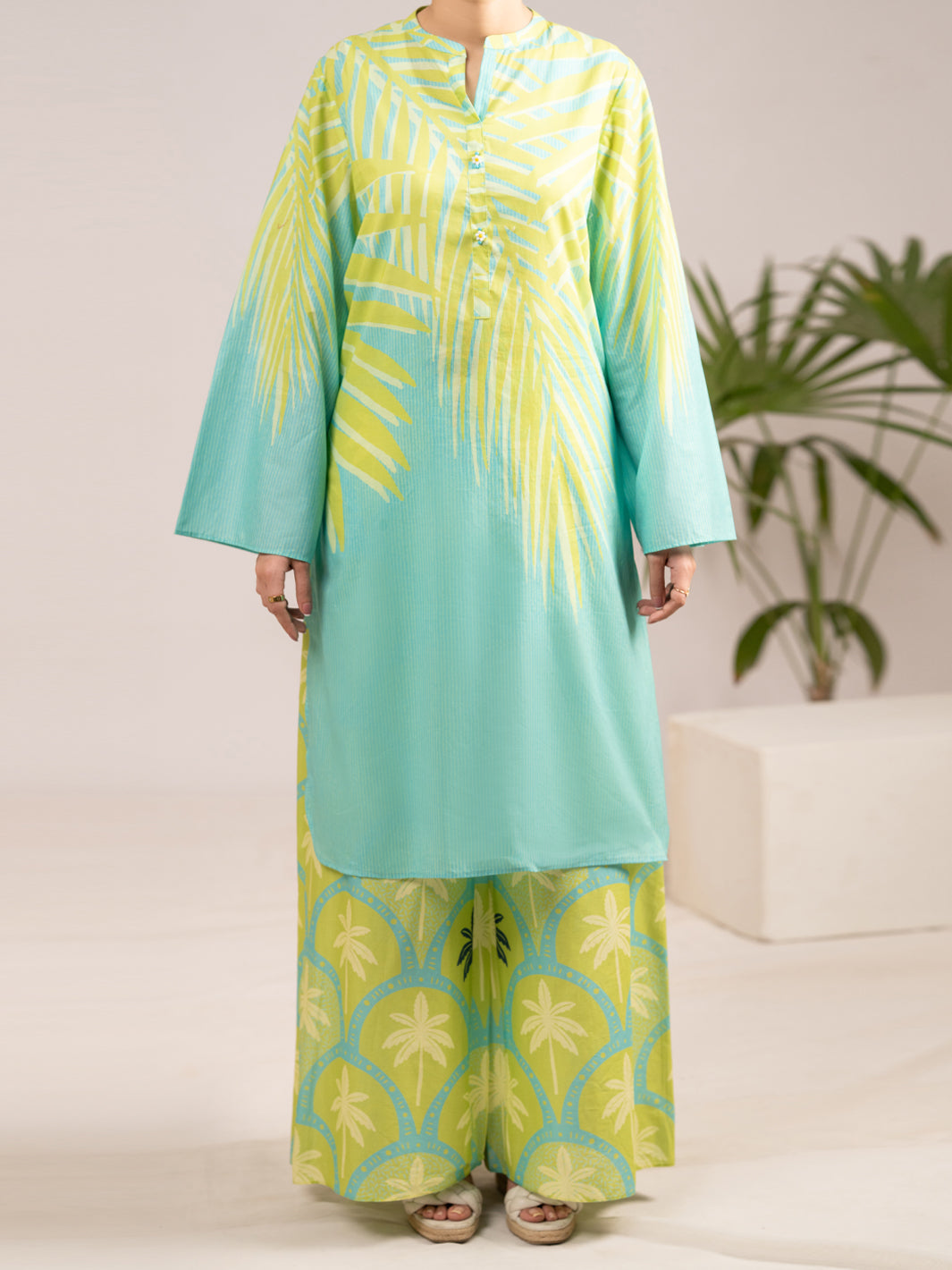 Lawn Aqua Blue Stitched Suit - Almirah