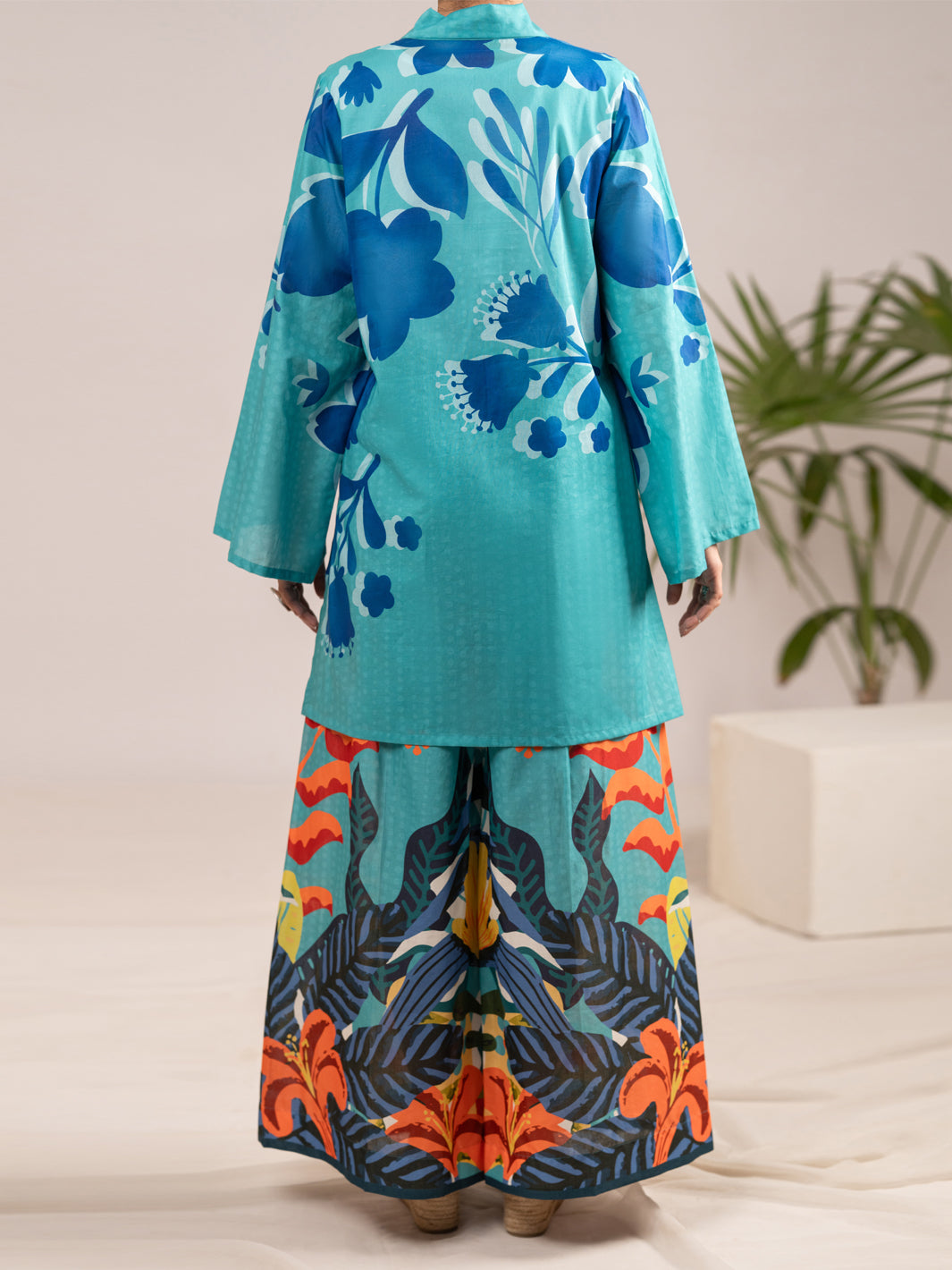 Lawn Aqua Blue Stitched Suit - Almirah