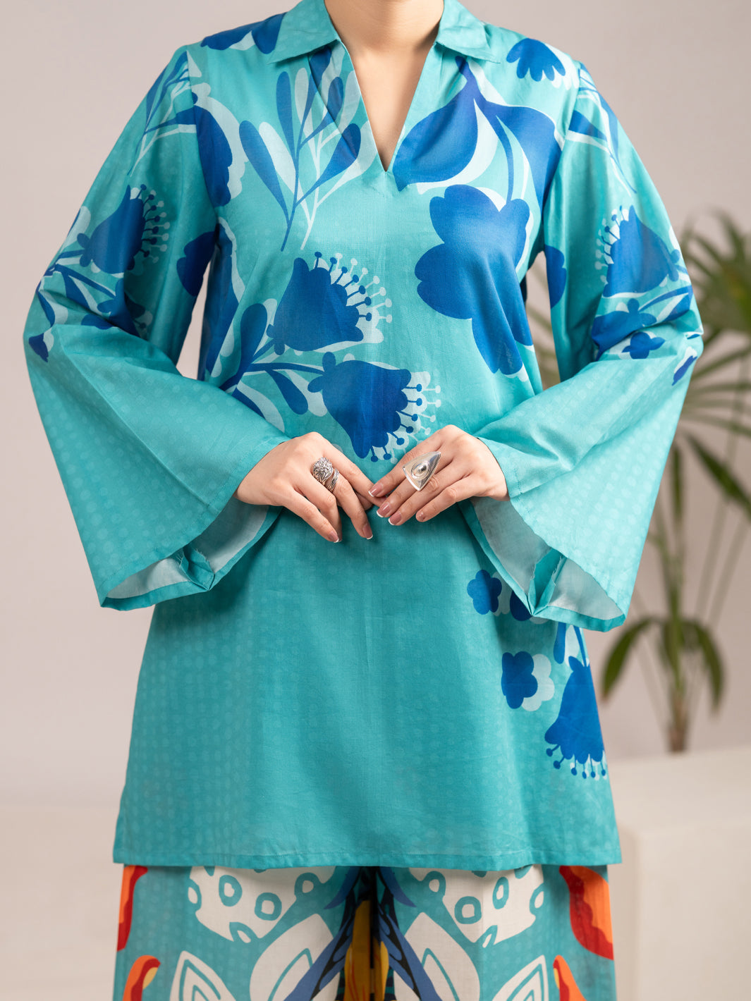 Lawn Aqua Blue Stitched Suit - Almirah